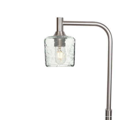 601 Lunar: Floor Lamp-Glass-Bicycle Glass Co - Hotshop-Eco Clear-Brushed Nickel-Bicycle Glass Co