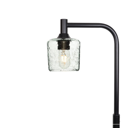 601 Lunar: Floor Lamp-Glass-Bicycle Glass Co - Hotshop-Eco Clear-Matte Black-Bicycle Glass Co