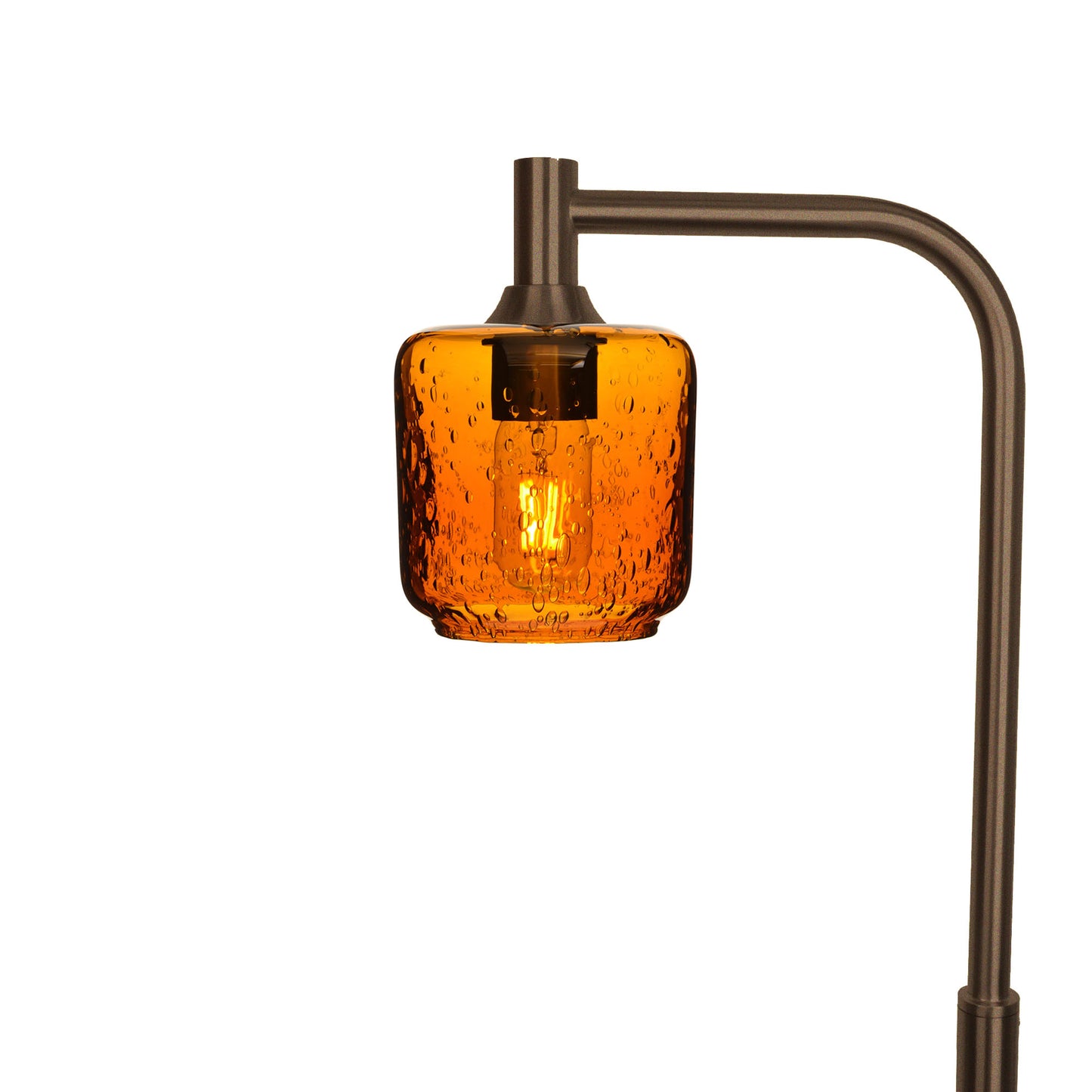 601 Lunar: Floor Lamp-Glass-Bicycle Glass Co - Hotshop-Golden Amber-Antique Bronze-Bicycle Glass Co
