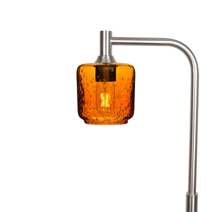 601 Lunar: Floor Lamp-Glass-Bicycle Glass Co - Hotshop-Golden Amber-Brushed Nickel-Bicycle Glass Co