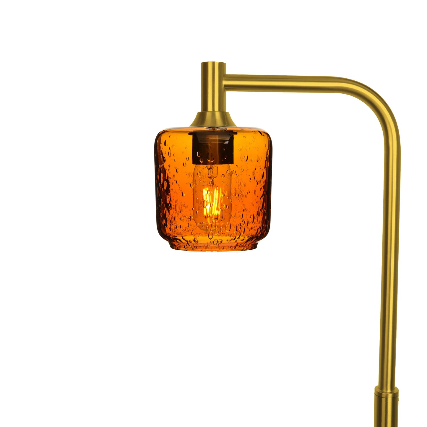 601 Lunar: Floor Lamp-Glass-Bicycle Glass Co - Hotshop-Golden Amber-Polished Brass-Bicycle Glass Co