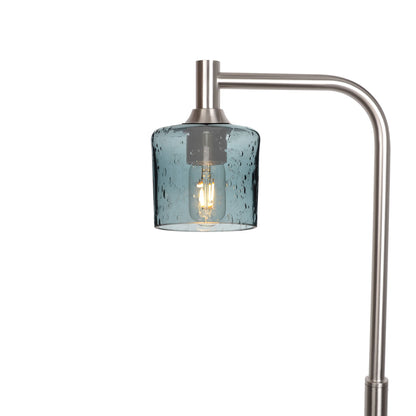 601 Lunar: Floor Lamp-Glass-Bicycle Glass Co - Hotshop-Slate Gray-Brushed Nickel-Bicycle Glass Co