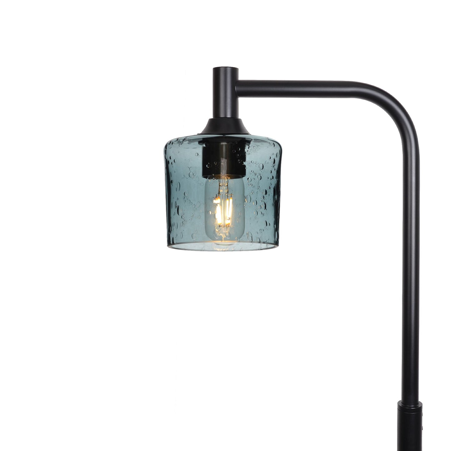 601 Lunar: Floor Lamp-Glass-Bicycle Glass Co - Hotshop-Slate Gray-Matte Black-Bicycle Glass Co