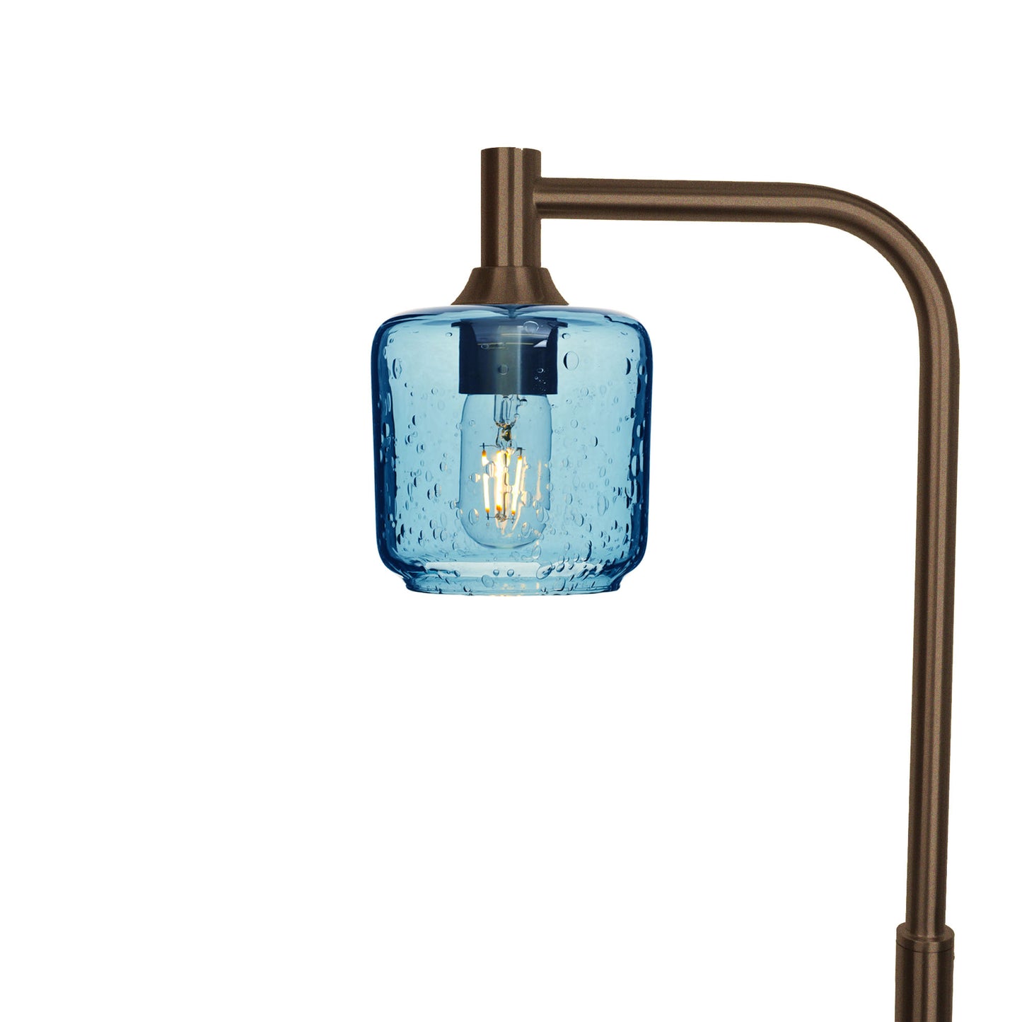 601 Lunar: Floor Lamp-Glass-Bicycle Glass Co - Hotshop-Steel Blue-Antique Bronze-Bicycle Glass Co