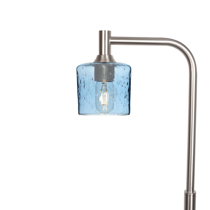 601 Lunar: Floor Lamp-Glass-Bicycle Glass Co - Hotshop-Steel Blue-Brushed Nickel-Bicycle Glass Co