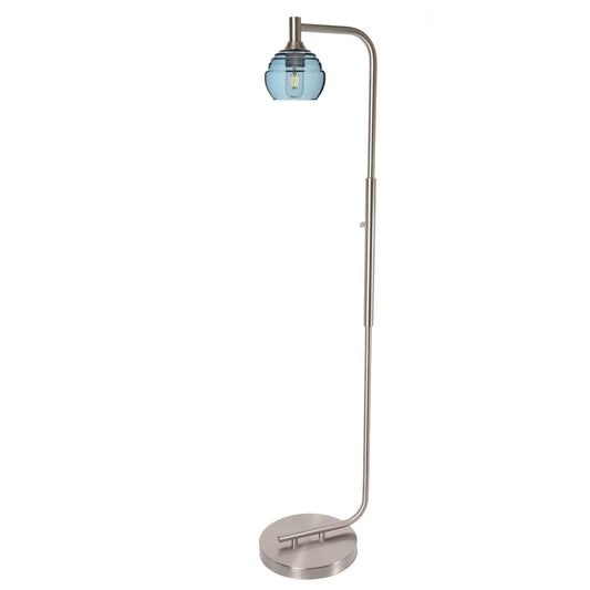 601 Lunar: Floor Lamp-Glass-Bicycle Glass Co - Hotshop-Steel Blue-Brushed Nickel-Bicycle Glass Co