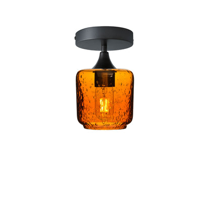 601 Lunar: Semi Flush Light-Glass-Bicycle Glass Co - Hotshop-Golden Amber-Antique Bronze-Bicycle Glass Co