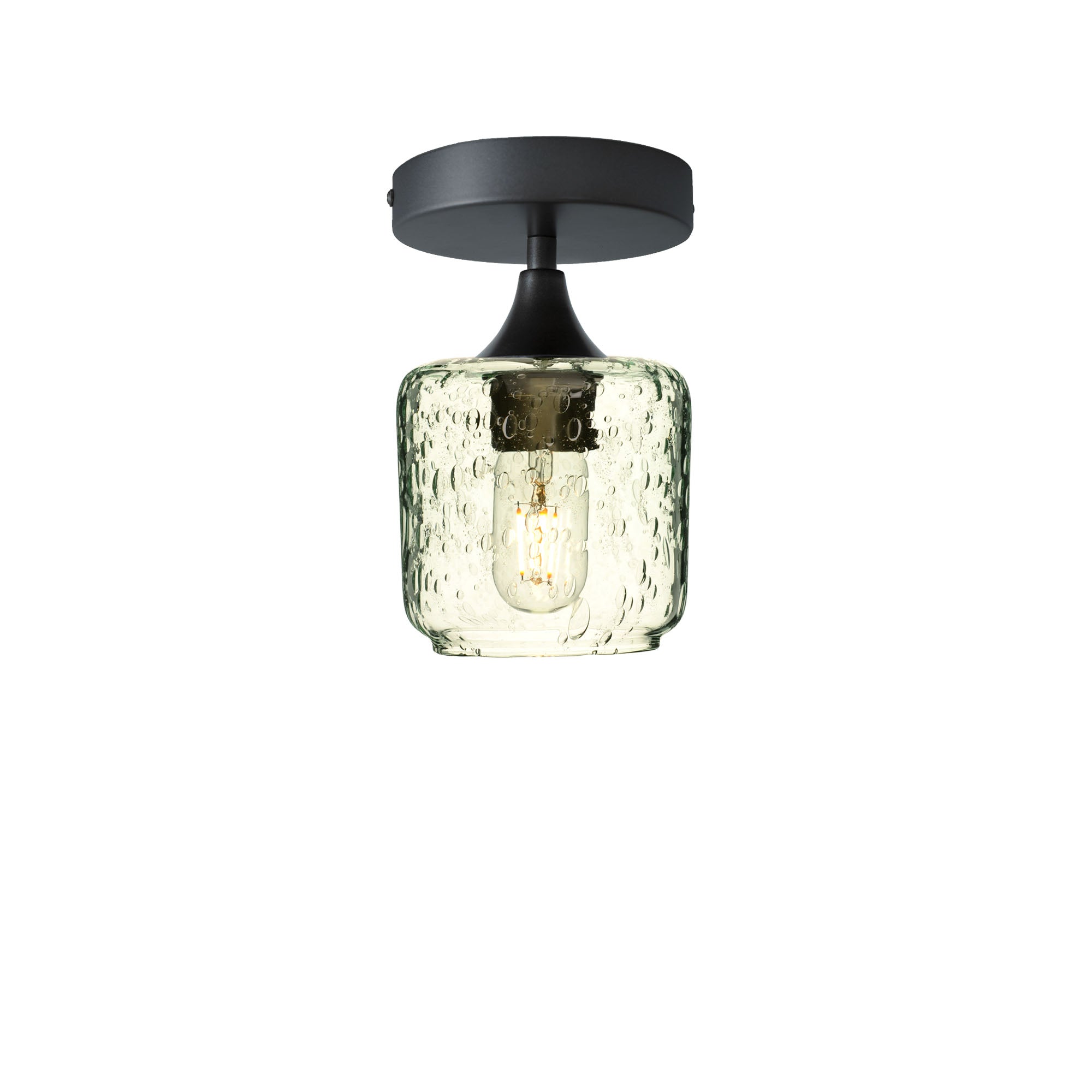 601 Lunar: Semi Flush Light-Glass-Bicycle Glass Co - Hotshop-Eco Clear-Antique Bronze-Bicycle Glass Co
