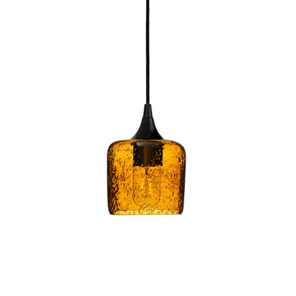 601 Lunar: Single Pendant Light-Glass-Bicycle Glass Co - Hotshop-Harvest Gold-Matte Black-Bicycle Glass Co