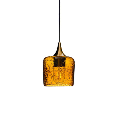 601 Lunar: Single Pendant Light-Glass-Bicycle Glass Co - Hotshop-Harvest Gold-Polished Brass-Bicycle Glass Co