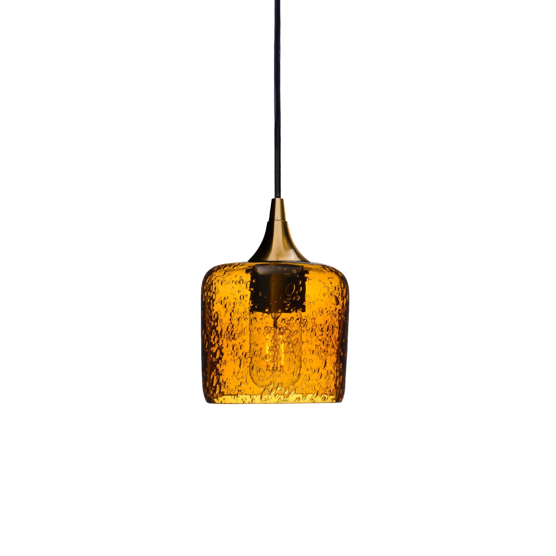 601 Lunar: Single Pendant Light-Glass-Bicycle Glass Co - Hotshop-Harvest Gold-Polished Brass-Bicycle Glass Co