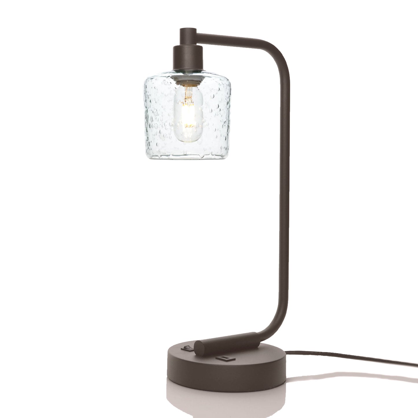 601 Lunar: Table Lamp-Glass-Bicycle Glass Co - Hotshop-Eco Clear-Dark Bronze-Bicycle Glass Co