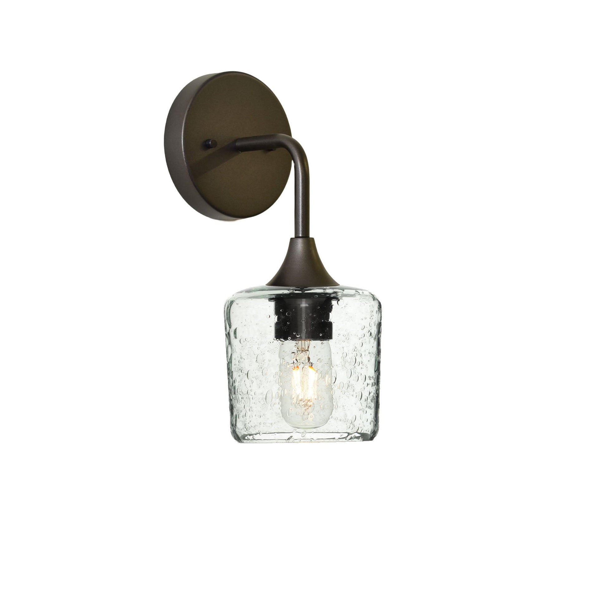 601 Lunar: Wall Sconce-Glass-Bicycle Glass Co - Hotshop-Eco Clear-Antique Bronze-Bicycle Glass Co