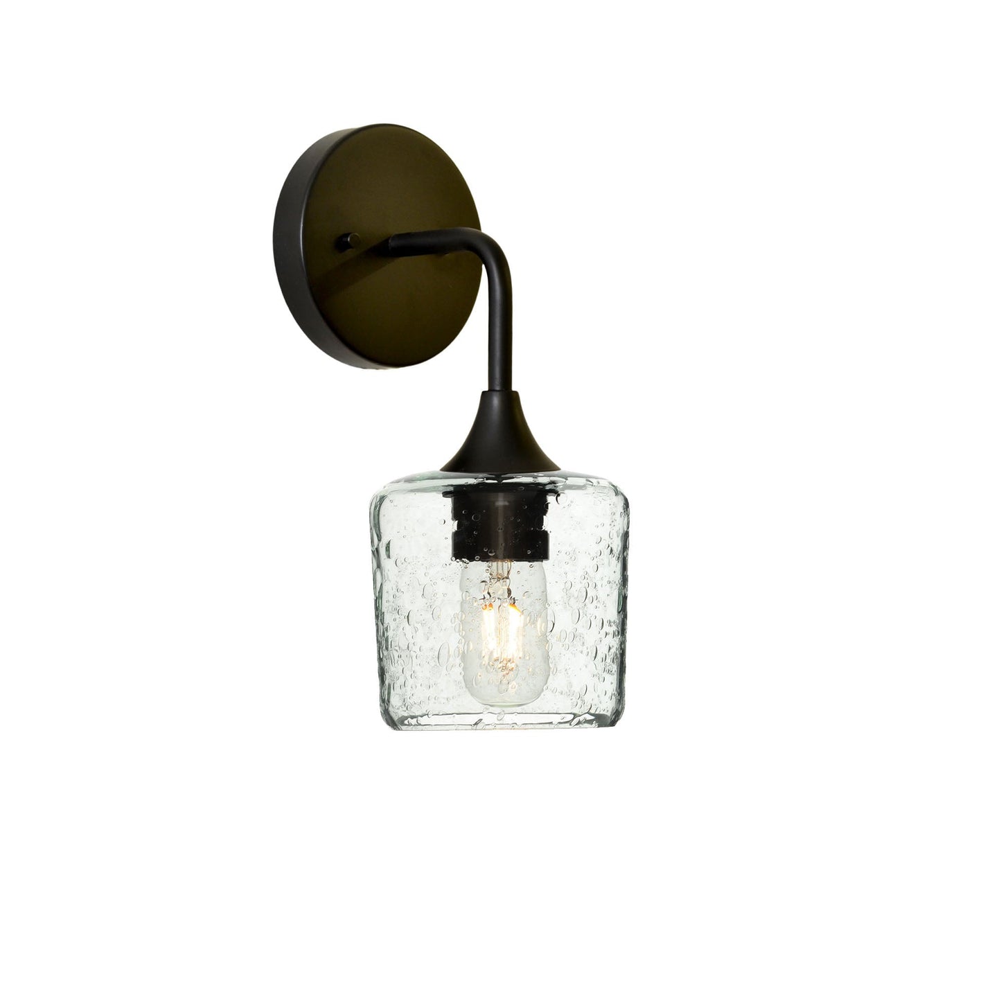 601 Lunar: Wall Sconce-Glass-Bicycle Glass Co - Hotshop-Eco Clear-Matte Black-Bicycle Glass Co