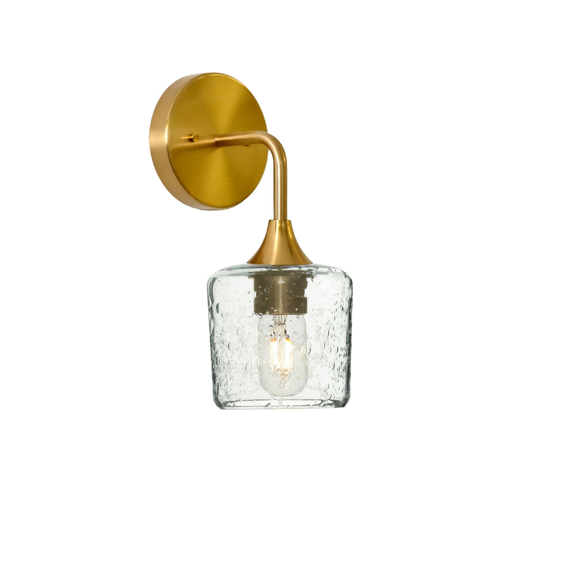601 Lunar: Wall Sconce-Glass-Bicycle Glass Co - Hotshop-Eco Clear-Polished Brass-Bicycle Glass Co
