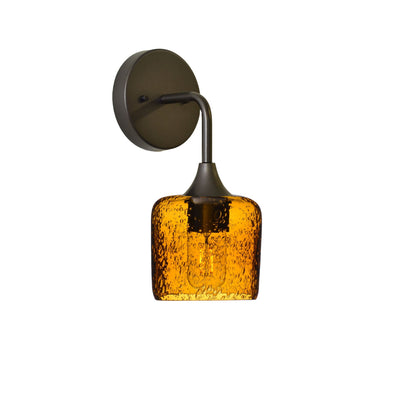 601 Lunar: Wall Sconce-Glass-Bicycle Glass Co - Hotshop-Golden Amber-Antique Bronze-Bicycle Glass Co