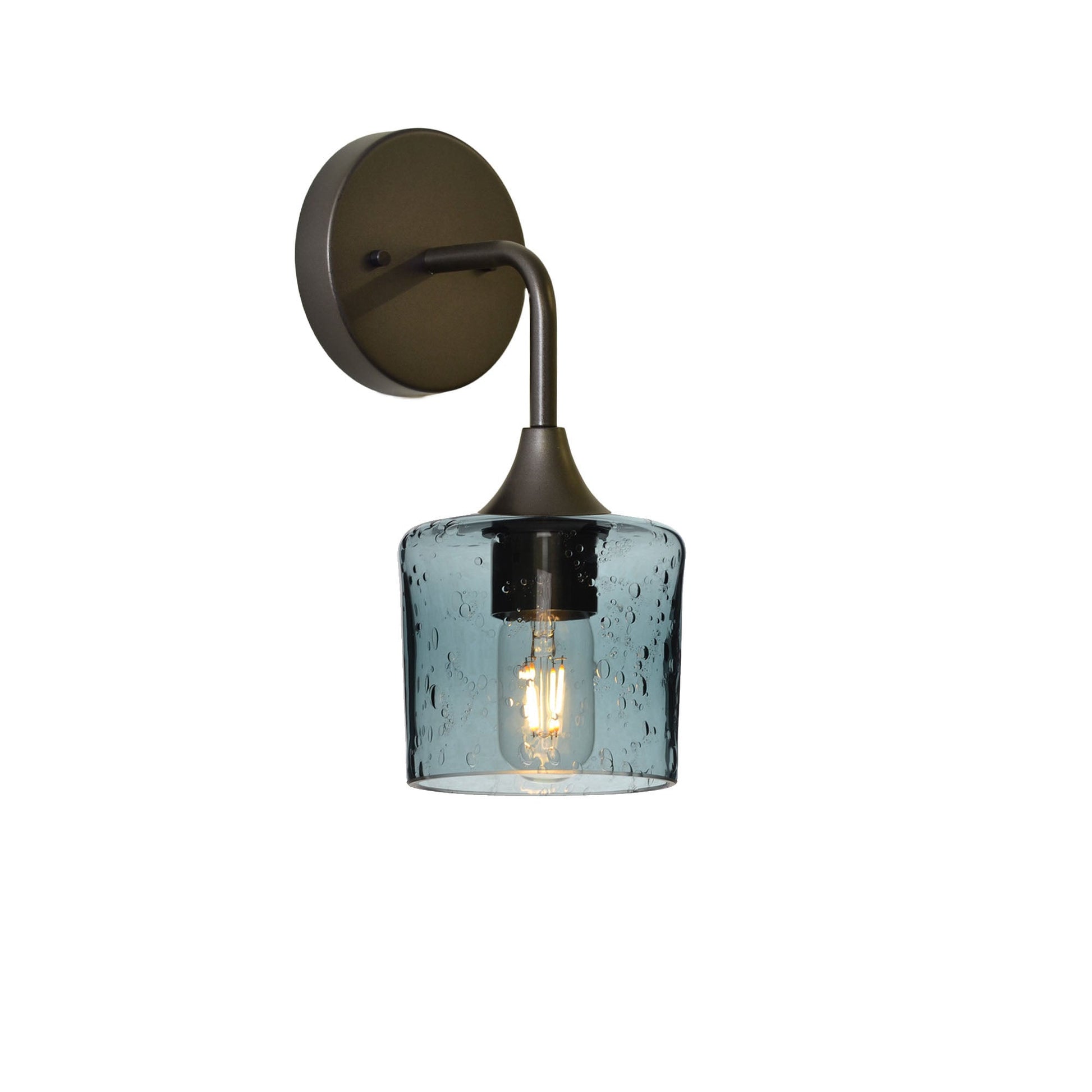 601 Lunar: Wall Sconce-Glass-Bicycle Glass Co - Hotshop-Slate Gray-Antique Bronze-Bicycle Glass Co