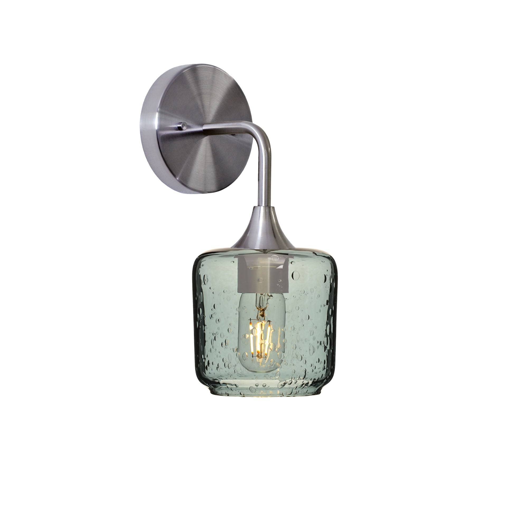 601 Lunar: Wall Sconce-Glass-Bicycle Glass Co - Hotshop-Slate Gray-Brushed Nickel-Bicycle Glass Co