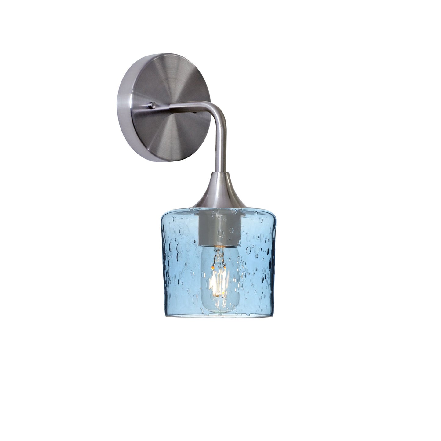 601 Lunar: Wall Sconce-Glass-Bicycle Glass Co - Hotshop-Steel Blue-Brushed Nickel-Bicycle Glass Co