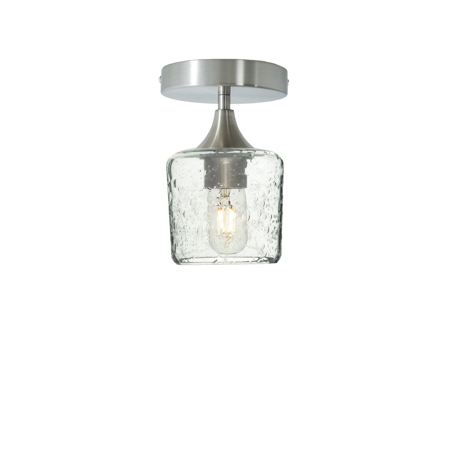 601 Semi-Flush-Bicycle Glass Co - Hotshop-Lunar-Eco Clear-Brushed Nickel-Bicycle Glass Co