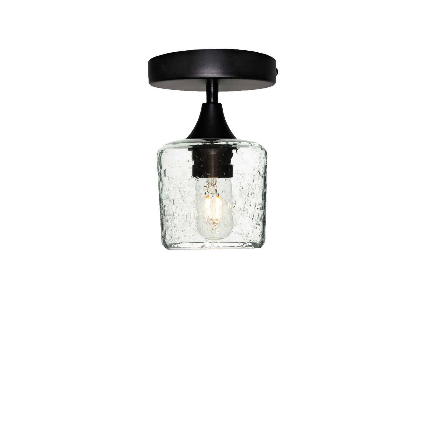 601 Semi-Flush-Bicycle Glass Co - Hotshop-Lunar-Eco Clear-Matte Black-Bicycle Glass Co