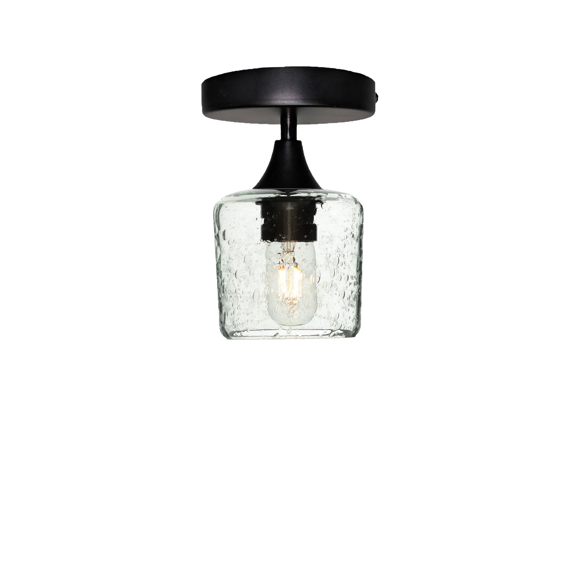 601 Semi-Flush-Bicycle Glass Co - Hotshop-Lunar-Eco Clear-Matte Black-Bicycle Glass Co