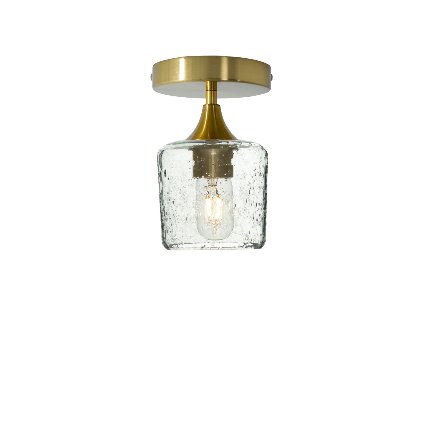 601 Semi-Flush-Bicycle Glass Co - Hotshop-Lunar-Eco Clear-Polished Brass-Bicycle Glass Co