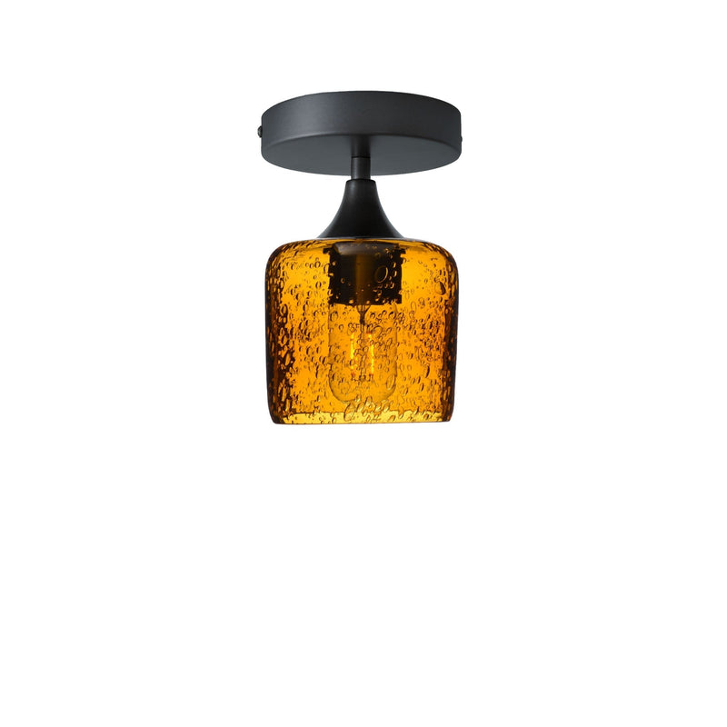 601 Semi-Flush Light – Lunar / Golden Amber / Antique Bronze