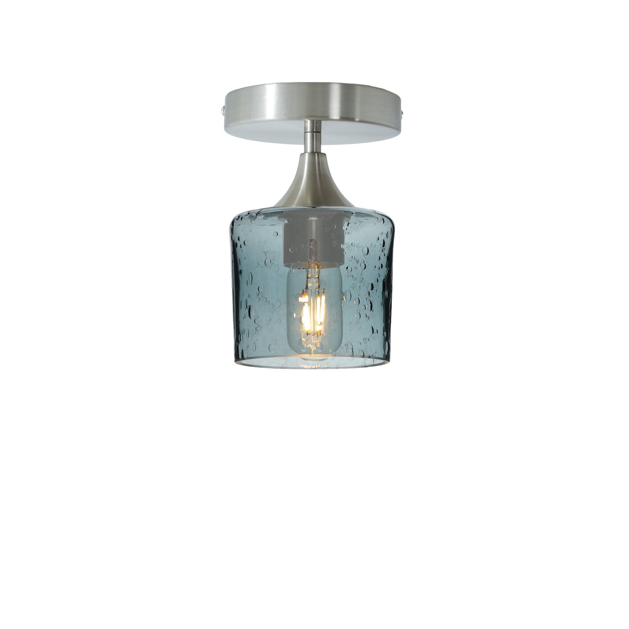 601 Semi-Flush-Bicycle Glass Co - Hotshop-Lunar-Slate Gray-Brushed Nickel-Bicycle Glass Co