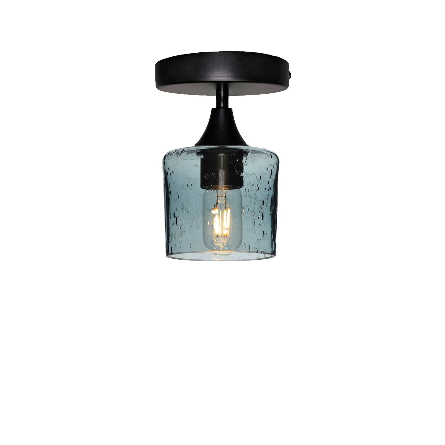 601 Semi-Flush-Bicycle Glass Co - Hotshop-Lunar-Slate Gray-Matte Black-Bicycle Glass Co