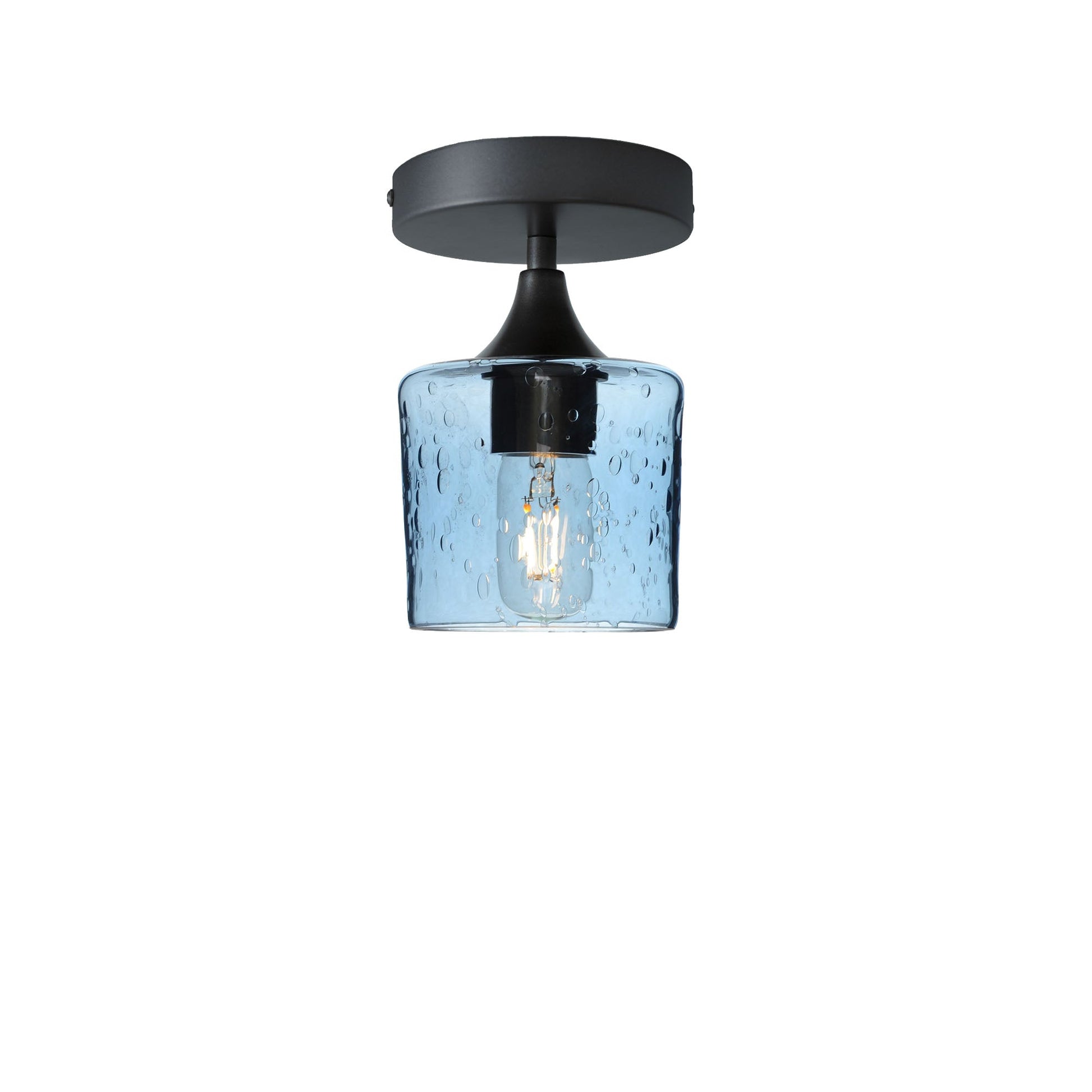 601 Semi-Flush-Bicycle Glass Co - Hotshop-Lunar-Steel Blue-Antique Bronze-Bicycle Glass Co