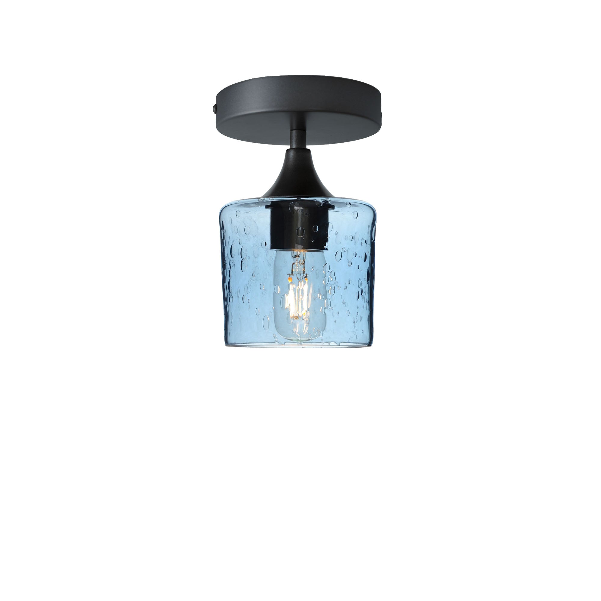 601 Semi-Flush-Bicycle Glass Co - Hotshop-Lunar-Steel Blue-Antique Bronze-Bicycle Glass Co