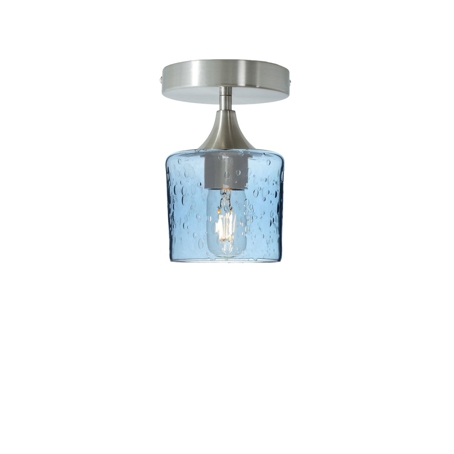 601 Semi-Flush-Bicycle Glass Co - Hotshop-Lunar-Steel Blue-Brushed Nickel-Bicycle Glass Co