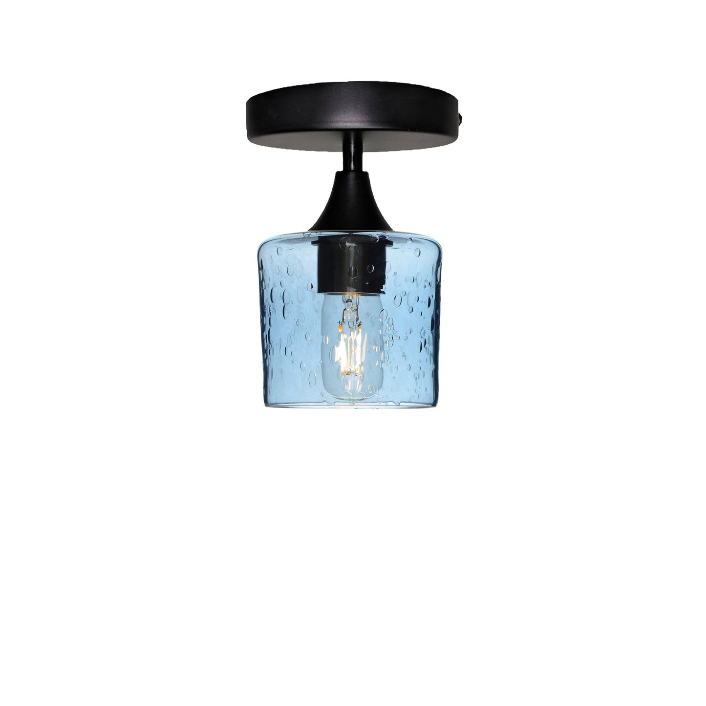 601 Semi-Flush-Bicycle Glass Co - Hotshop-Lunar-Steel Blue-Matte Black-Bicycle Glass Co