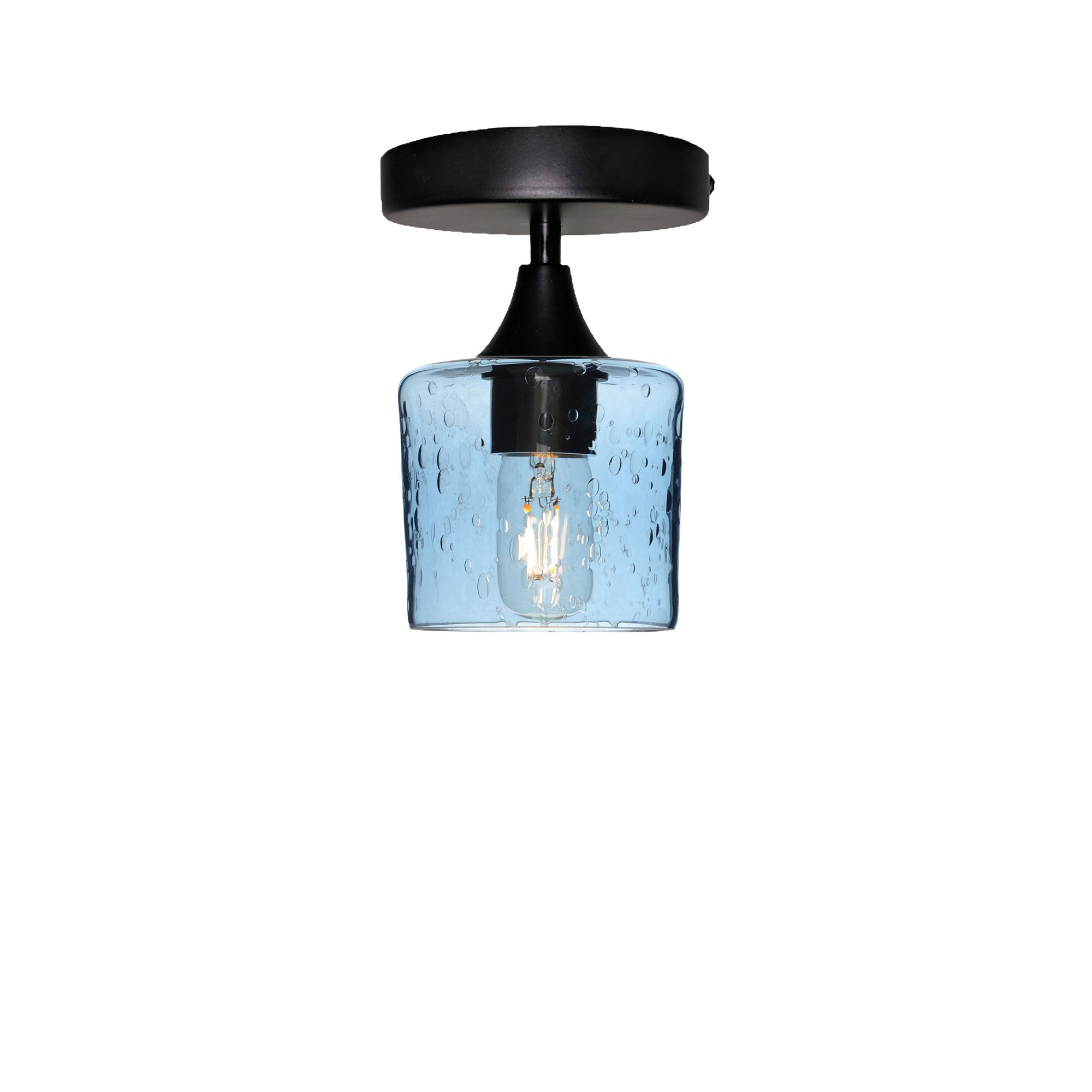 601 Semi-Flush-Bicycle Glass Co - Hotshop-Lunar-Steel Blue-Matte Black-Bicycle Glass Co