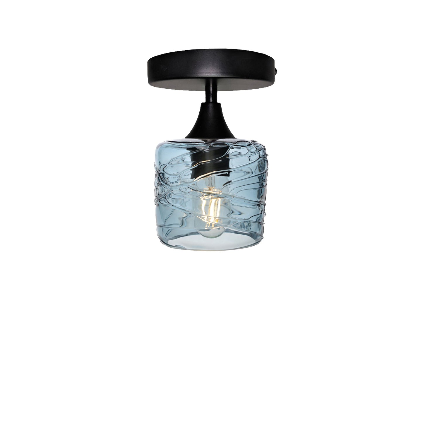 601 Semi-Flush-Bicycle Glass Co - Hotshop-Spun-Slate Gray-Matte Black-Bicycle Glass Co