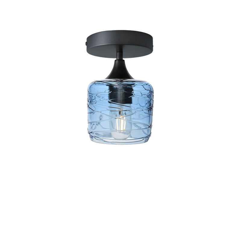 601 Semi-Flush Light – Spun / Steel Blue / Antique Bronze