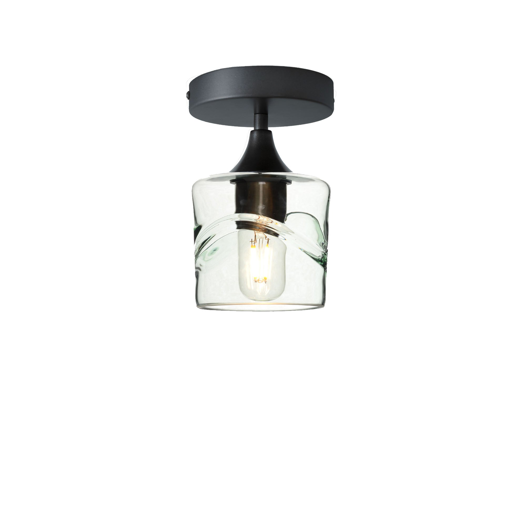 601 Semi-Flush-Bicycle Glass Co - Hotshop-Swell-Eco Clear-Antique Bronze-Bicycle Glass Co