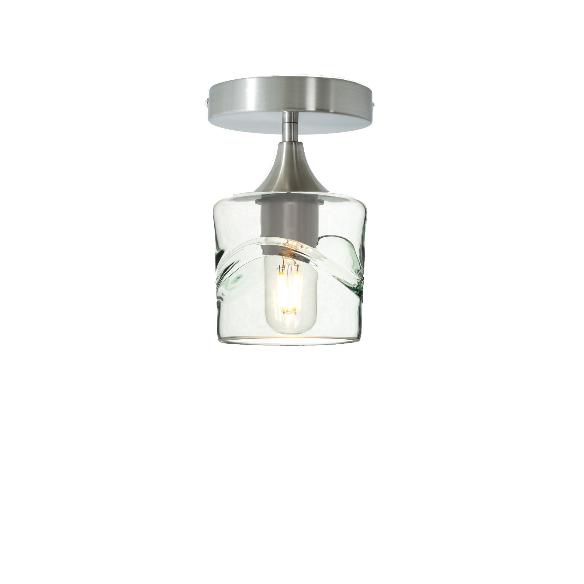 601 Semi-Flush-Bicycle Glass Co - Hotshop-Swell-Eco Clear-Brushed Nickel-Bicycle Glass Co
