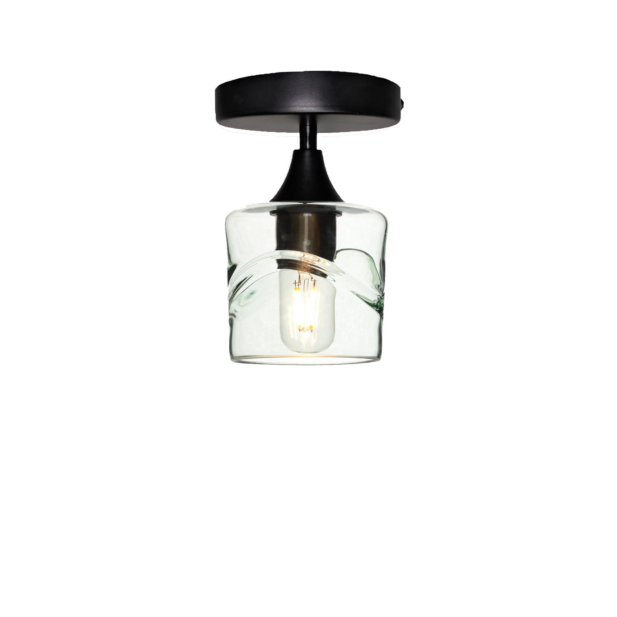 601 Semi-Flush-Bicycle Glass Co - Hotshop-Swell-Eco Clear-Matte Black-Bicycle Glass Co