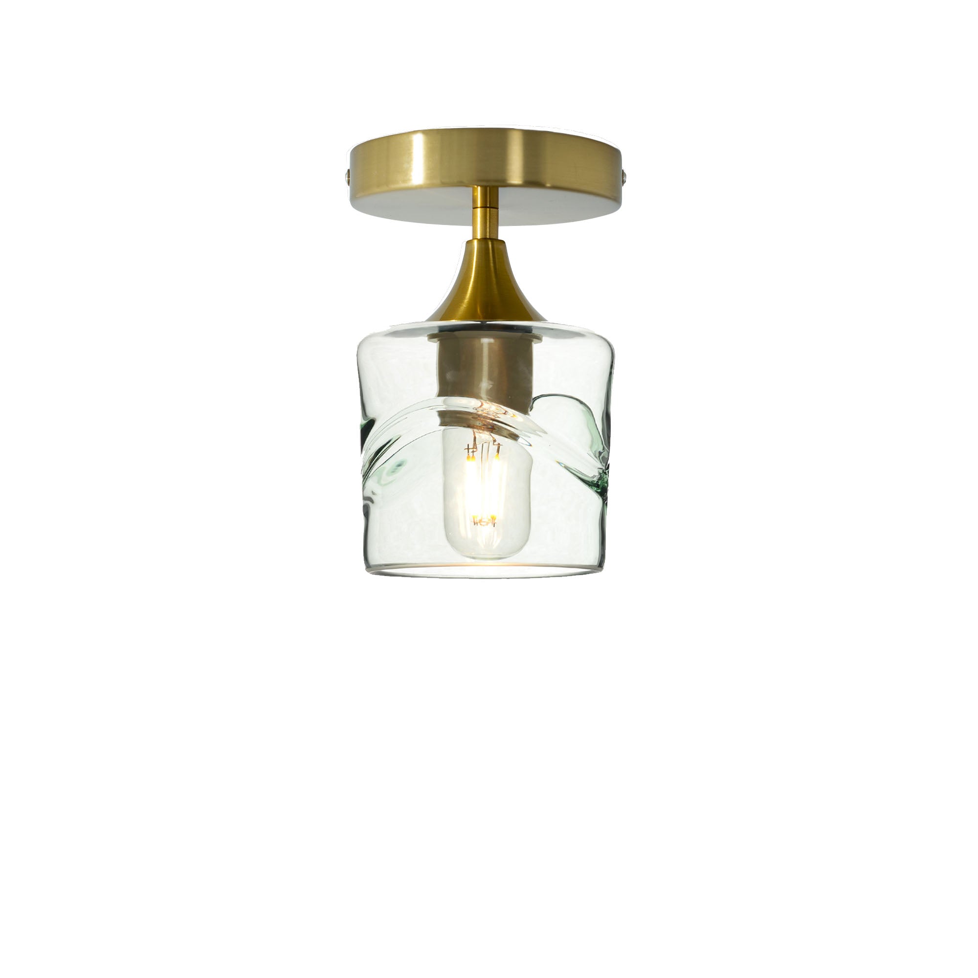 601 Semi-Flush-Bicycle Glass Co - Hotshop-Swell-Eco Clear-Polished Brass-Bicycle Glass Co