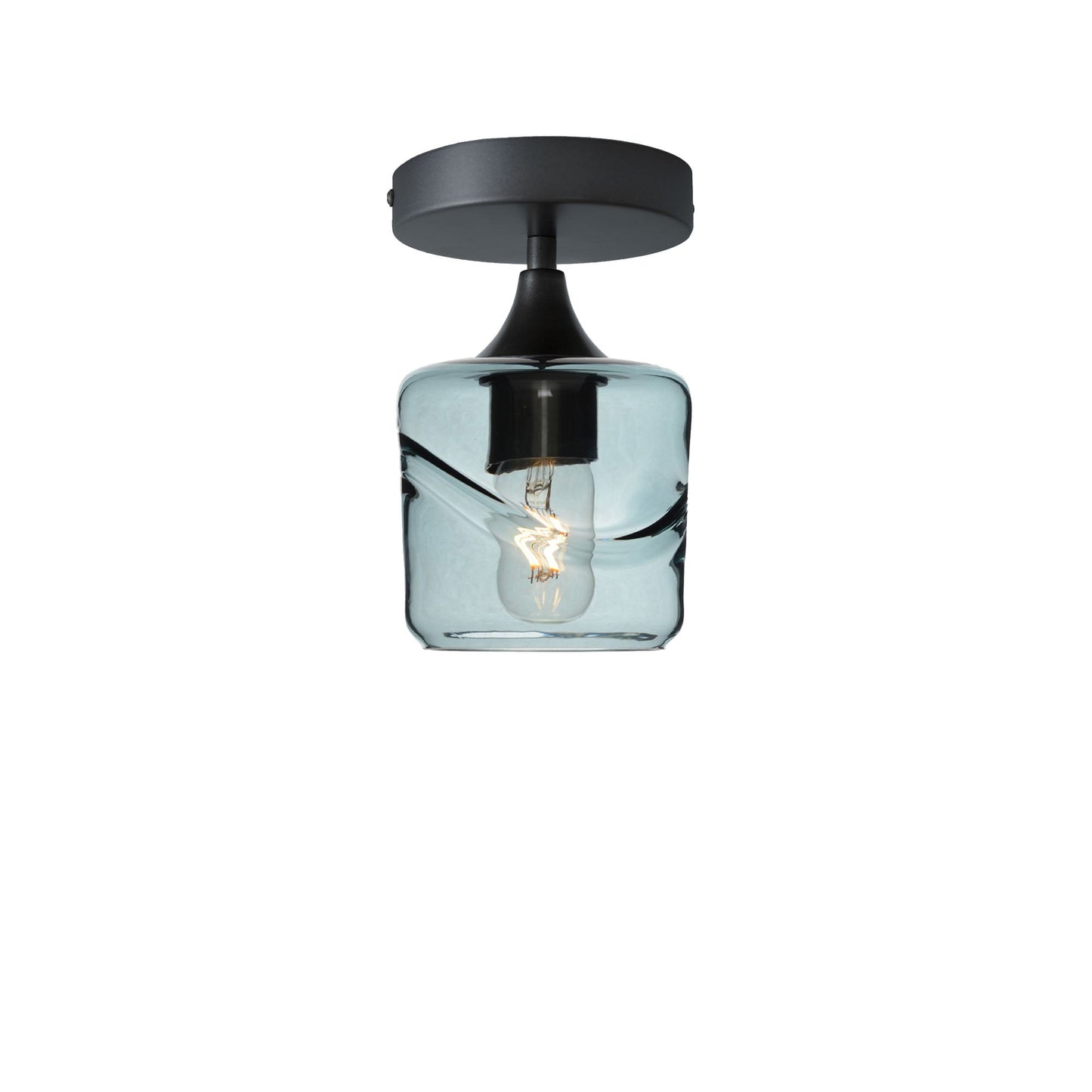 601 Semi-Flush-Bicycle Glass Co - Hotshop-Swell-Slate Gray-Antique Bronze-Bicycle Glass Co
