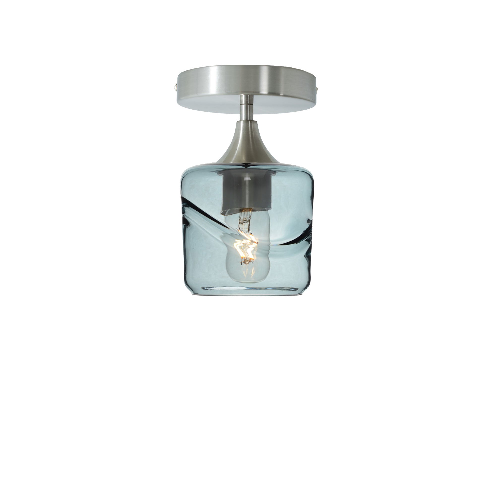 601 Semi-Flush-Bicycle Glass Co - Hotshop-Swell-Slate Gray-Brushed Nickel-Bicycle Glass Co