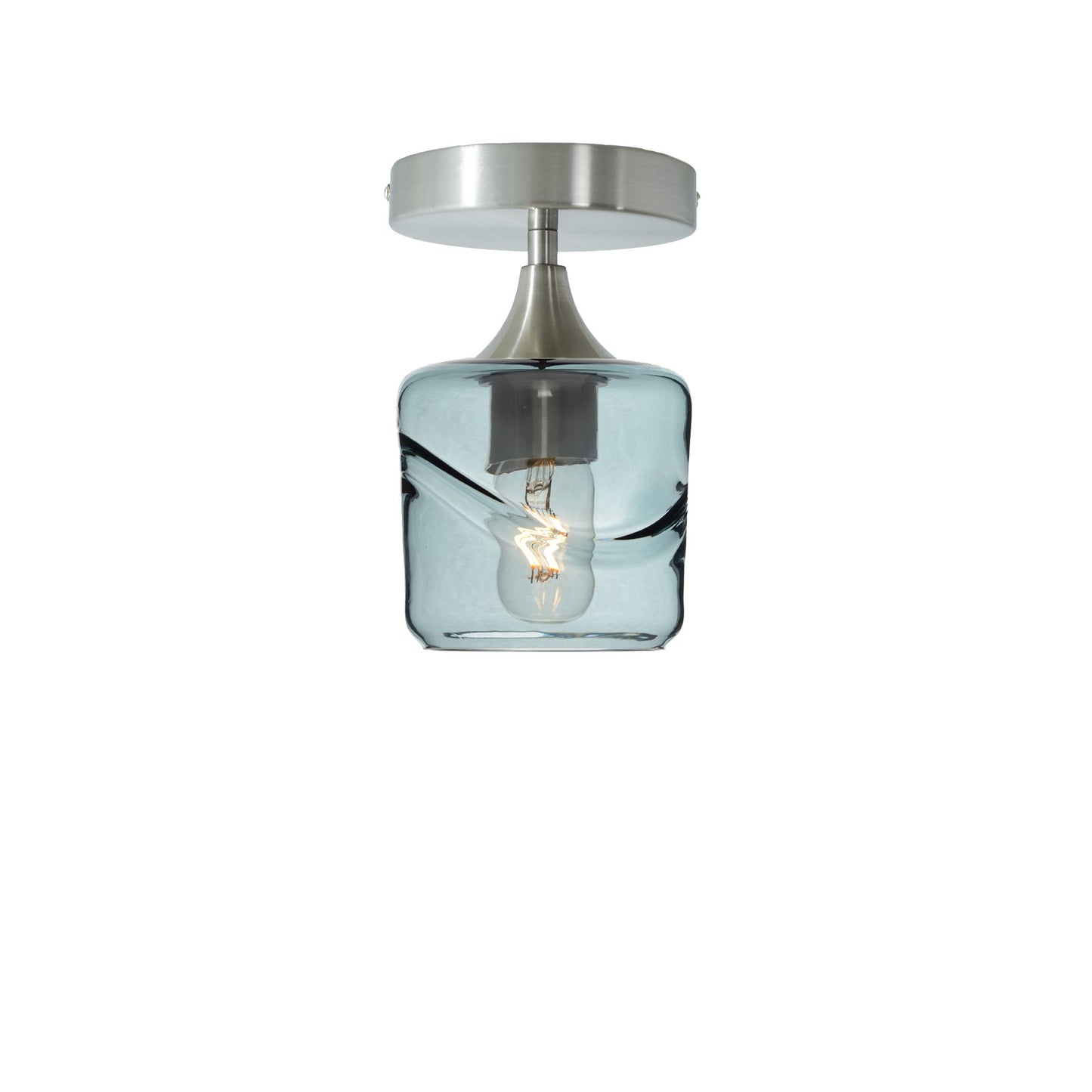 601 Semi-Flush-Bicycle Glass Co - Hotshop-Swell-Slate Gray-Brushed Nickel-Bicycle Glass Co