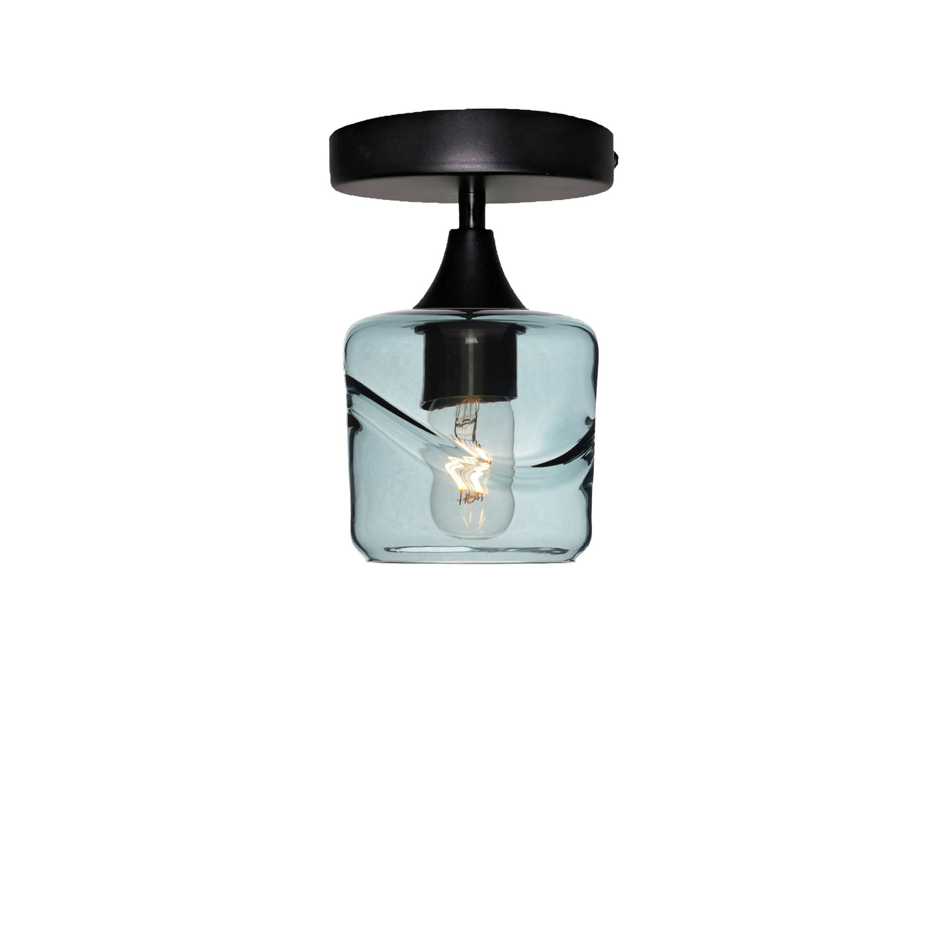601 Semi-Flush-Bicycle Glass Co - Hotshop-Swell-Slate Gray-Matte Black-Bicycle Glass Co