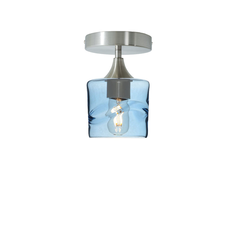 601 Semi-Flush Light – Swell / Steel Blue / Brushed Nickel