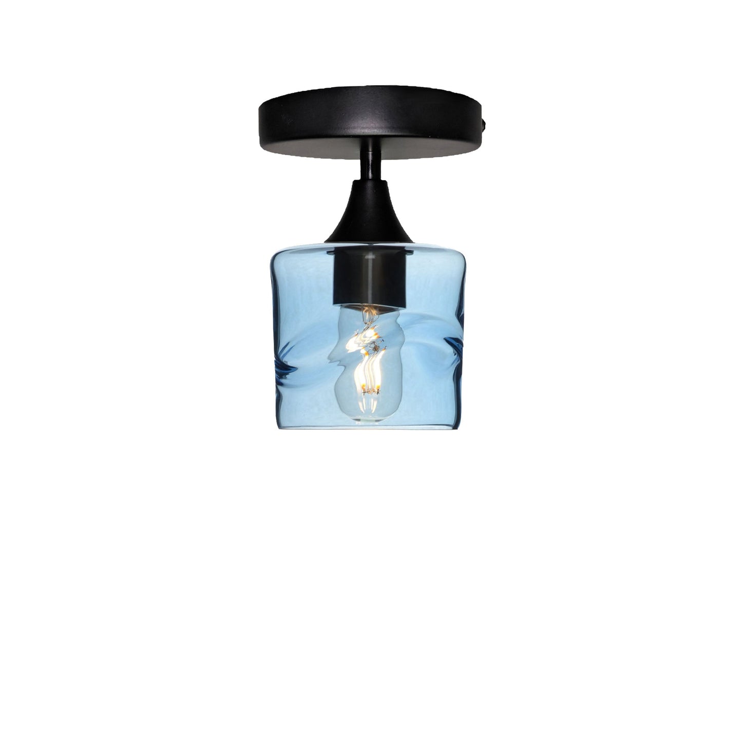 601 Semi-Flush-Bicycle Glass Co - Hotshop-Swell-Steel Blue-Matte Black-Bicycle Glass Co