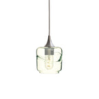 601 Single Pendant Light-Bicycle Glass Co-Brushed Nickel 15ft Cord + Track Mount-Swell-Eco Clear-Bicycle Glass Co