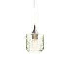 601 Single Pendant Light-Bicycle Glass Co-Brushed Nickel 15ft Cord + Track Mount-Spun-Eco Clear-Bicycle Glass Co