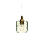 601 Single Pendant Light-Bicycle Glass Co-Polished Brass 15ft Cord + Track Mount-Lunar-Eco Clear-Bicycle Glass Co